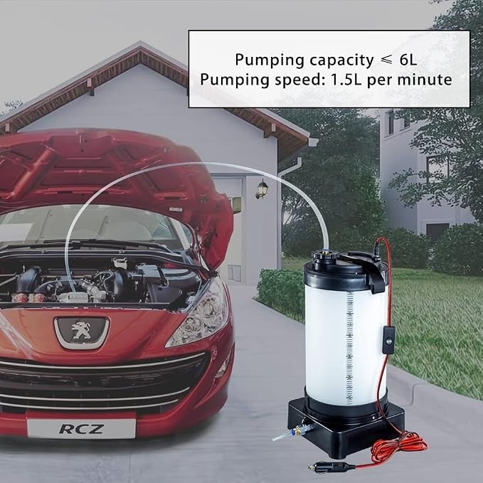 Trocador Electric 12V Oil & Fluid Extractor Pump, 6-Liter tank